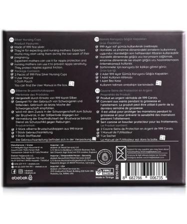 ebebek 999 Pure Sterling Silver Nursing Cups for Sore Breasts - Nickel-Free Breast Shields for Newborns & Breastfeeding Moms - Buy Online on GoSupps.com