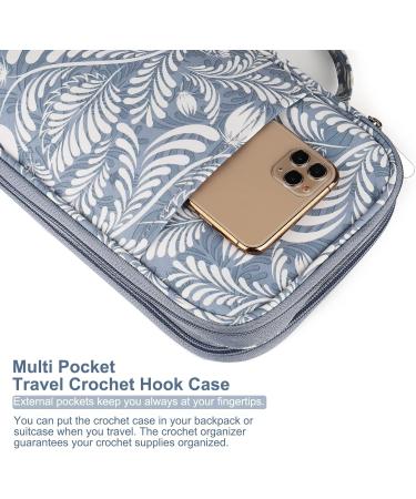 Aeelike Knitting Needle & Crochet Hook Organizer Case - Blue | Travel-Friendly Circular Needles & Hooks Storage (Under 11) | Women's Crochet Hook Case (No Accessories) - Bluish Gray - Buy Online on GoSupps.com