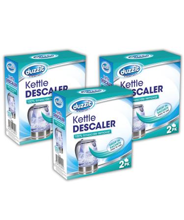Duzzit Kettle Descaler Pack of 6-2 Easy Drop-in Kettle Descaler Sachets per Box for a Total of 6 Kettle Limescale Remover Sachets - 100% Limescale Removal Guaranteed