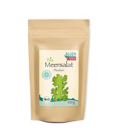 ALGENLADEN ORGANIC Sea Lettuce Flakes - 100g | Sea Lettuce | Green Algae from the Atlantic | Raw Food | Vegan Flakes 100 g