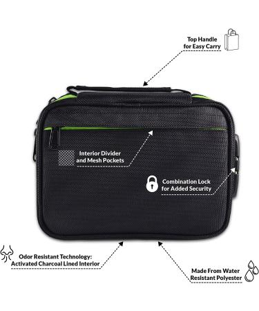 Polyester Zippered Travel Case with Lock Combination  Water Repellent Case with Interior Dividers  Interior Mesh Pockets  8.5x3.5x6.5 8.5 x 3.5 x 6.5 - Buy Online on GoSupps.com