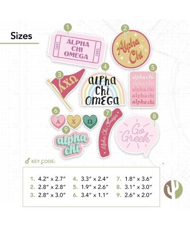 Alpha Chi Omega AXO Cute Sheet Sticker Decal for Laptop, Water Bottle, Car - Buy Online on GoSupps.com