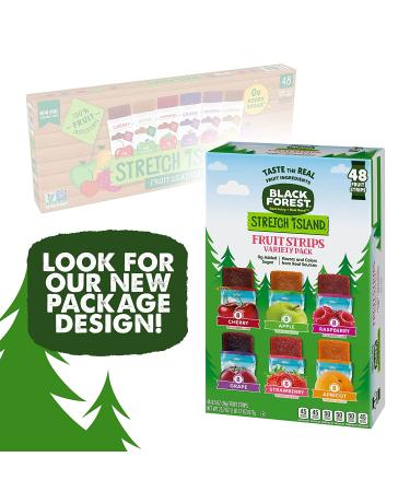 Black Forest Stretch Island Fruit Strips Variety Pack - 48 Count, 0.5oz Strips (Cherry, Apple, Raspberry, Grape, Strawberry, Apricot) - Buy Online on GoSupps.com