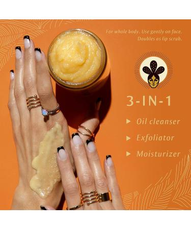 Nopalera Cactus Flower & Tangerine Exfoliant Scrub 6 oz - Handmade 3-in-1 Cleanser, Exfoliant, Moisturizer - Vegan & Cruelty-Free - Buy Online on GoSupps.com