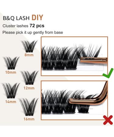 Shop BQ Lash Colored Eyelash Clusters - DIY Extension Kits | B26 D-16mm Black Lashes for Home Use - Buy Online on GoSupps.com