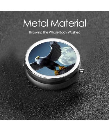 Buy Eagle Under The Stars Round Pill Box - 3 Compartment Portable Travel Organizer for International Shipping - Buy Online on GoSupps.com