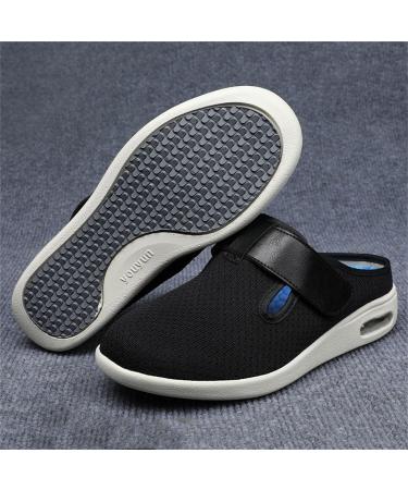Yytcsjz Men's Diabetic Orthopedic Slippers - Lightweight Air Cushion Walking Shoes for Elderly Comfort, Swollen Feet, Plantar Fasciitis - Size 11, Black - Buy Online on GoSupps.com