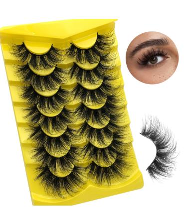 25mm Mink Lashes 25 mm False eyelashes 7 Pairs 5D Fluffy Mink Lashes Long Fake Eyelashes Dramatic Wispy Faux Mink Lashes Wholesale 7Pairs-25MM Fluffy Plant Fibers Lashes-VG37