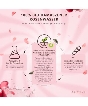  OMEXYA Rosa Damascena Natural Rose Water Spray 200 ml Facial Toner & Skin Care Refreshing Mist Without Additives Pure Floral Water 200 ml (1 Pack) - Buy Online on GoSupps.com