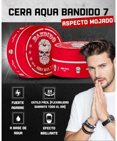  Bandido Bandido Aqua Hair Wax Nr.7 - Red Hair Wax Gel for Natural Hairdressing Strong Holding 150 ml - Long Lasting Shine - Edge Co - Buy Online on GoSupps.com