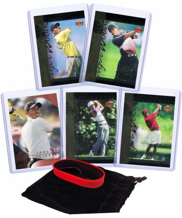 Tiger Woods Golf Cards (5) Assorted Trading Card Bundle