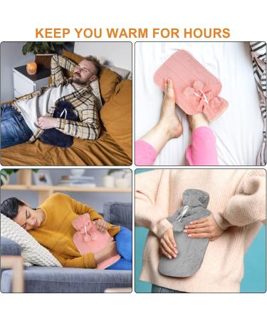 Large 2L Fluffy Hot Water Bottle - Durable Natural Rubber Bottle for Adults & Children | Perfect Gift - Buy Online on GoSupps.com
