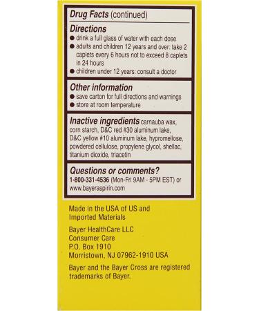 Bayer Extra Strength Back & Body Pain Aspirin Caplets - 50 ct - Buy Online on GoSupps.com