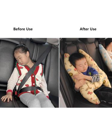 Qchomee Kids Car Travel Pillow - Head and Neck Support Safety Cushion for Car Seat Belts - Beige - Buy Online on GoSupps.com