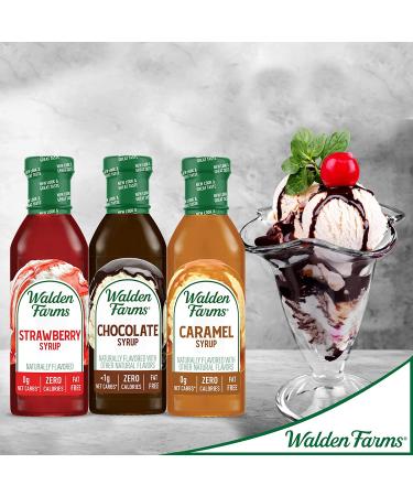 Walden Farms Variety Pack Syrups - 12 oz | 0g Net Carbs | Keto Friendly | Non-Dairy | Gluten Free | Sugar Free | Delicious Flavors - Pancakes, Waffles, French Toast - Strawberry, Chocolate, Caramel - Buy Online on GoSupps.com