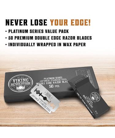 50 Count Men's Safety Razor Blades - Platinum Japanese Stainless Steel Double Edge Shaving Blades for Smooth & Precise Shave - Pack of 1 - Buy Online on GoSupps.com