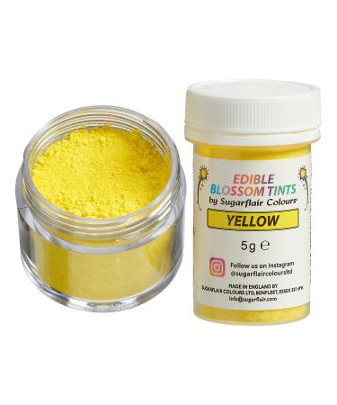 Sugarflair Yellow Food Colouring Powder Dust Use on Cake Surfaces Decorations or Colour Sugarpaste Fondant Icing Chocolate Buttercream Royal Icing Macarons and More! - 5g
