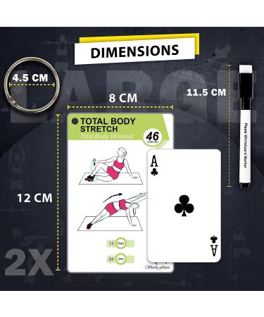 Pilates Bar Workout Cards - 58 Exercise Cards with Stick | Pilates Postures, Instructions, Breathing Tips | Free Ring & Marker - Buy Online on GoSupps.com