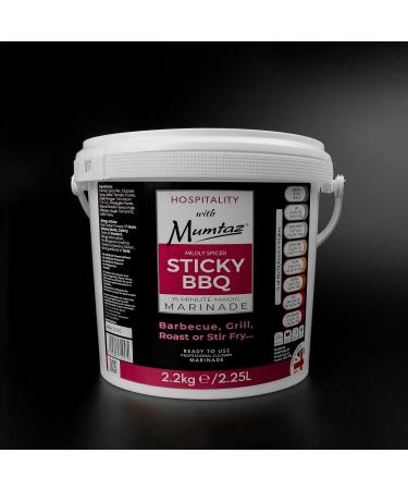 Mumtaz STICKY BBQ Marinade Catering/Party Size Bucket - BULK 2.2Kg - Restaurant Quality - Mildly Spiced - BBQ - Grill - Roast - Stir or Air fry.All Natural Ingredients- Gluten Free- Vegan Friendly.