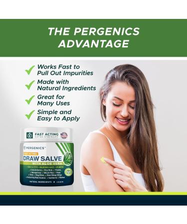 Pergenics Drawing Salve Ointment with Natural Aloe Vera Fast Acting for ingrown Hair Boil & Cyst Splinter Remover Bug and Spider Bites bee Sting Mosquito bite Itch Poison Ivy 1 oz - Buy Online on GoSupps.com