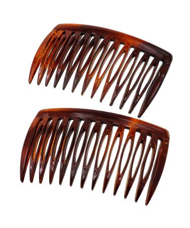 Camila Paris AD825/2 French Hair Side Comb, Small, Curved Tortoise Shell French Twist Hair Combs Decorative, Strong Hold Hair Clips for Women Bun Chignon Up-Do Styling Girls Hair Accessories, Made in France 2.75" Tortoise