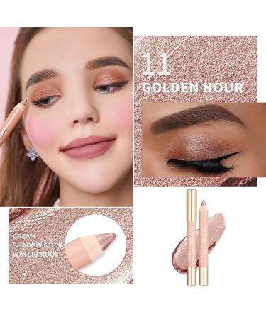 Oulac Nude Gold Eyeshadow Stick - Waterproof & Long Lasting Shimmering Glitter - Vegan & Cruelty-Free (11) Golden Hour - Buy Online on GoSupps.com