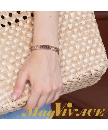 EnerCoppeX Copper Magnetic Bracelet for Women - Detox Jewelry with 3500 Gauss Magnet (CPB-0005AB) - Buy Online on GoSupps.com