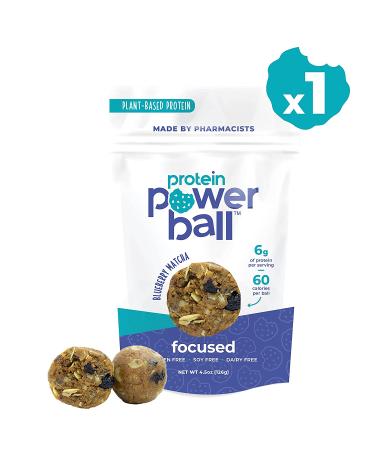 Protein Power Ball Protein Balls - Blueberry Matcha On-The-Go Snack | Gluten Free, Dairy Free, Soy Free | High Protein Energy Bites | 4.5oz Pack of 1 - Buy Online on GoSupps.com