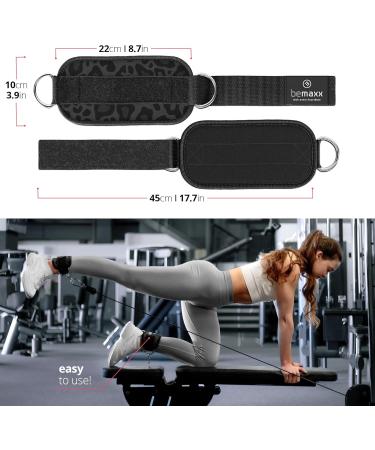 Foot Loops for Cable Train - 2 Set Ankle Straps + Training Book | Padded Leg Trainer with Velcro for Workout | Bein Po Fitness for Men & Women - Buy Online on GoSupps.com