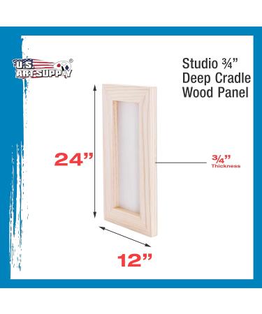 U.S. Art Supply 12x24 Birch Wood Paint Pouring Panel Boards - Pack of 2, 3/4 Deep Cradle - Artist Wooden Canvases for Painting Mixed-Media Acrylic, Oil, Watercolor, Encaustic - Buy Online on GoSupps.com