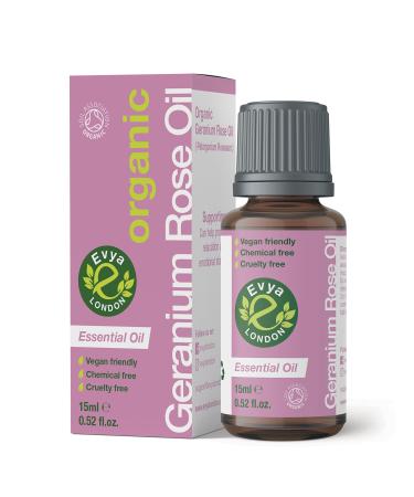 100% Natural Organic Geranium Rose Essential Oil 15ML Therapeutic Grade for Hair Care Skin Care Bath Diffuser Undiluted & Cruelty Free