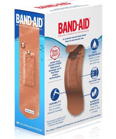 Band-Aid Tough Strips Waterproof Adhesive Bandages - 20 Count (Pack of 2) - Buy Online on GoSupps.com