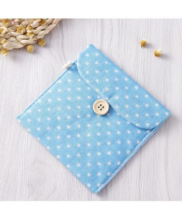 Cabilock Sky Blue Polka Dot Storage Pocket Organizer for Women | Stylish Sanitary Bag for Menstruation & Everyday Essentials - Buy Online on GoSupps.com