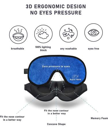 Kids Memory Foam 3D Contoured Sleep Mask - Blockout Light Eye Cover for Boys and Girls - Dark Blue - Buy Online on GoSupps.com