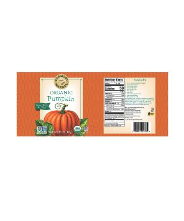 Organic Canned Pumpkin - 15 oz | Farmer's Market Foods - Healthy & Delicious - Buy Online on GoSupps.com