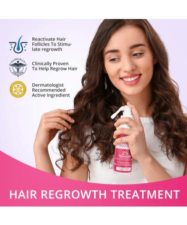 HealexVazzin Hair Regrowth Treatment for Women 2% Minoxidil Biotin Caffeine 90ml - Dermatologist-Recommended Hair Loss Serum - Buy Online on GoSupps.com
