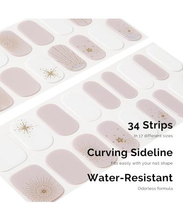 NAILOG Semi Cured Gel Nail Strips 34 pcs Salon-Quality Gel Nail Stickers Long Lasting Nail Wraps for Women with Soft Gel Finish Astria - Buy Online on GoSupps.com