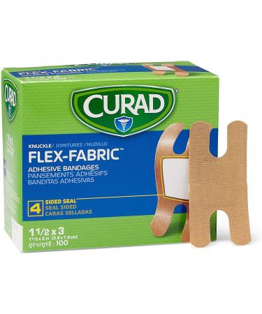 Curad Fabric Adhesive Knuckle Bandages - Pack of 100 Natural Finger Bandages - Buy Online on GoSupps.com
