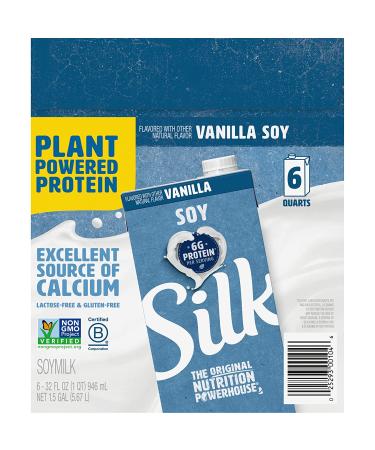 Soy Vanilla Non-Dairy Milk, 32 oz Cartons (Pack of 6) - Individually Packaged Dairy-Free Soy Milk - Buy Online on GoSupps.com