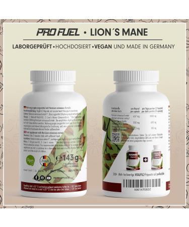 Lion's Mane Capsules 360x - 2000mg Hericium Erinaceus Extract | High-Quality Mushroom Supplement (30:1) | 120 Days Supply | 30% Polysaccharides & 5% Beta-Glucan - Buy Online on GoSupps.com