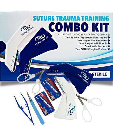 Advanced Sterile Suture Tool Kit - First Aid Field Emergency Practice Thread with Needle Disposable Clinical Rotation Stapler Training - Wound Closure & Veterinary Use - Buy Online on GoSupps.com