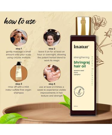 Bhringraj Hair Oil 200 ml - Natural Hair Growth & Strengthening | Organic & Herbal | International Shipping Available - Buy Online on GoSupps.com