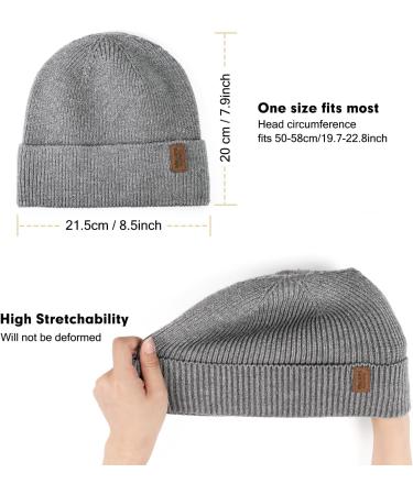 Shop Wmcaps Men's Winter Beanie Hat - Soft Stretchy Knit Cap Warm Unisex Cuffs Perfect Gift in Gray - Buy Online on GoSupps.com