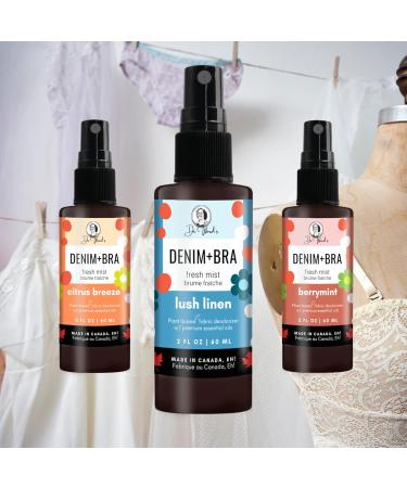 DENIM plus BRA Fabric and Lingerie Refresher Spray Mist CITRUS BREEZE - 2 oz 60 ml Plant-Based with Essential Oils Crisp Light Scent. Great for Skin - Buy Online on GoSupps.com