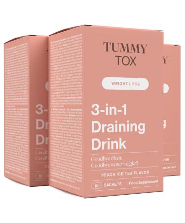 Draining Drink 3-in-1 Dandelion Root Nettle Artichoke Magnesium Hibiscus - Herbal Ingredients - Peach Flavor Drink 30 S