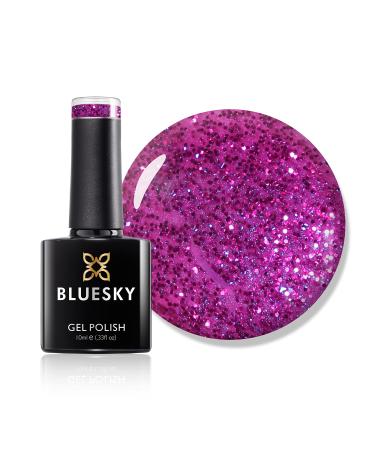 Bluesky Gel Nail Polish Butterfly Queen 80602 Pink Glitter Magenta Purple Long Lasting Chip Resistant 10 ml (Requires Drying Under UV LED Lamp)