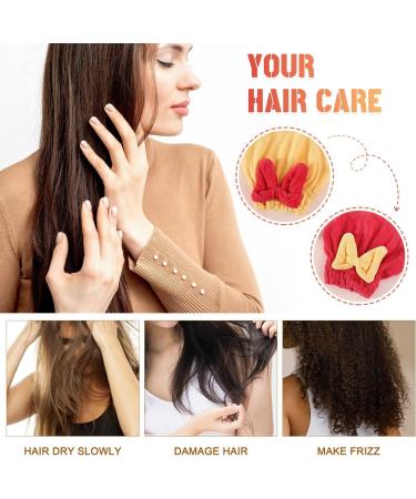 Ultra Absorbent Hair Towel Wrap - Quick Drying Soft Cap with Bow-Knot (3 PCS) | Perfect for Wet Hair Smoother & Shinier Results - Buy Online on GoSupps.com