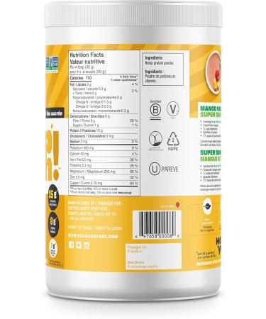 Manitoba Harvest Hemp Yeah Balanced Protein + Fibre Powder Unsweetened 454g with 15g protein 8g Fibre&2g Omegas 3&6 per Serving Hemp Yeah 454 g (Pack of 1) - Buy Online on GoSupps.com