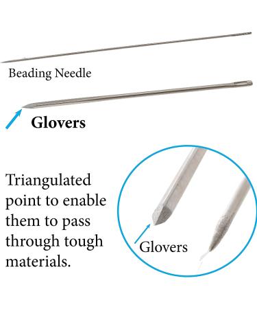 John James Glovers Needles Size #12 - 29.5mm Length - Pack of 25 | Triangular Point for Leather, Suede, Vinyl | 0.41mm Diameter - Buy Online on GoSupps.com
