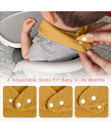 Yoofoss Baby Bibs - 10 Pack Triangle Cotton Neckerchiefs Super Absorbent Drool Bibs for Infants & Toddlers Pink & Orange - Buy Online on GoSupps.com